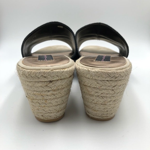 STEVEN BLACK & BEIGE MULE SLIP ON WEDGE HEEL CLOGS - Picture 4 of 5